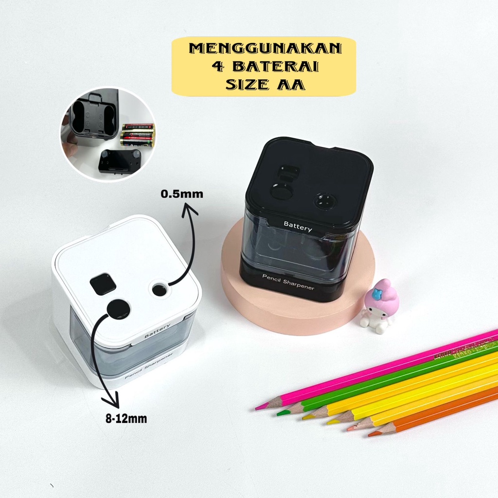 

FBI Rautan Pensil Elektrik 2 Lubang/Electric Pencil Sharpener/Rautan Pensil Otomatis