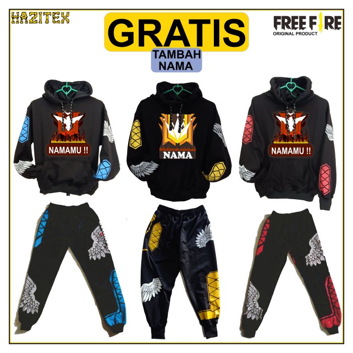 MURAH -Celana Free Fire Heroic Angel Anak Jogger FF - Biru Heroic, L (9-11thn)- 1.2.23