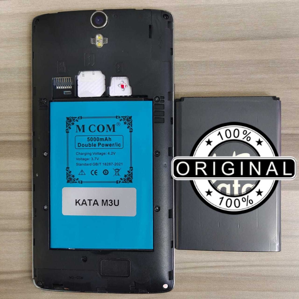 Battery Batere Batre Baterai Double Power Mcom Kata M3U Kapasitas 5000 Mah