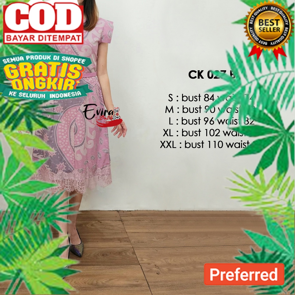 Dress Batik Wanita Modern CK 027 B / Dress Batik Wanita Keren / Dress Batik Kondangan / Outfit Konda