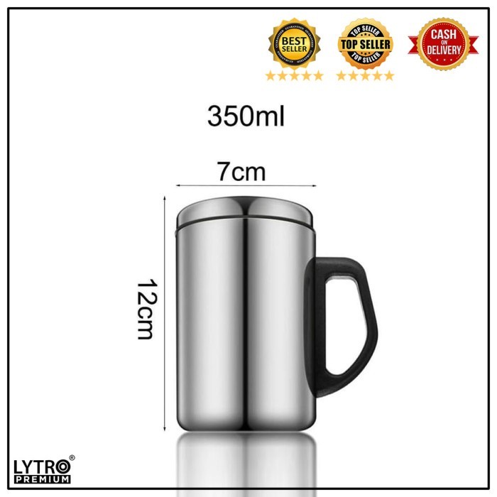 Mug Stainless Custom Grafir Nama - Gelas Kopi Dengan Tutup - 1 Sisi