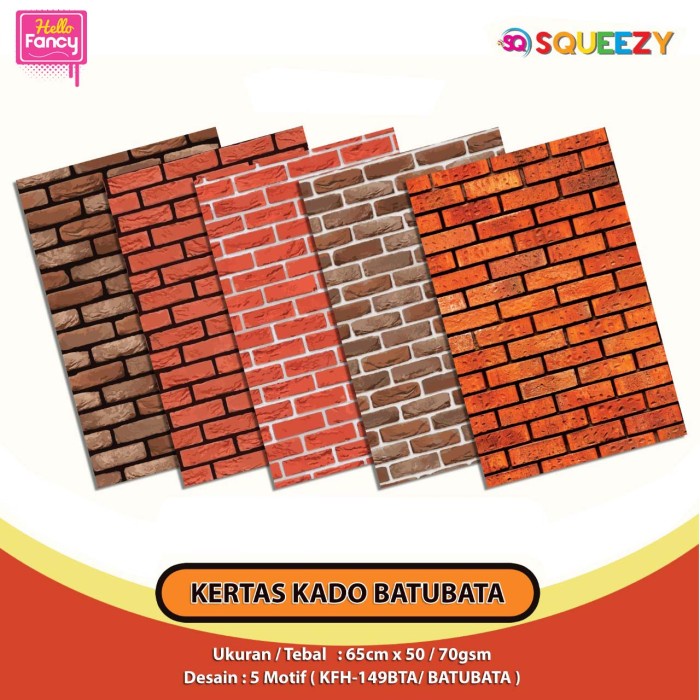 

Kertas Kado SQUEEZY Motif Batu-Bata Brick / Bungkus Kado KFH-149BTA