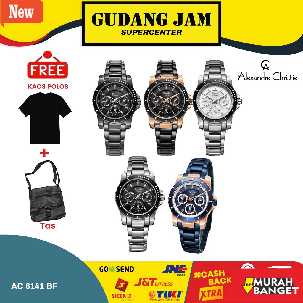 Jam pria keren- Jam Tangan Wanita Alexandre Christie AC 6141 BF AC6141 AC6141BF Steel