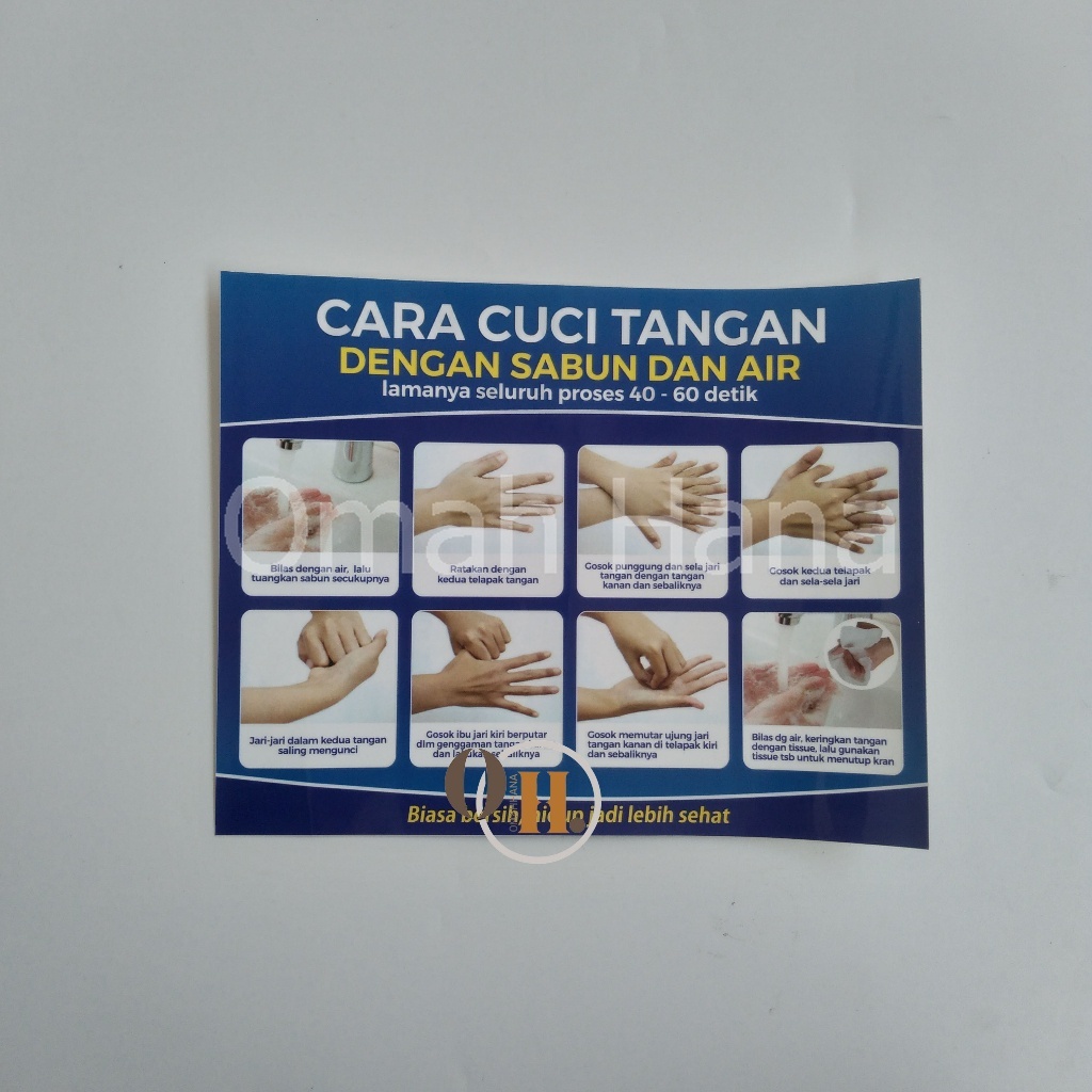 

Custom Stiker Cuci Tangan Dengan Sabun dan Air - PHBS - CTPS, Stiker Cara Cuci Tangan