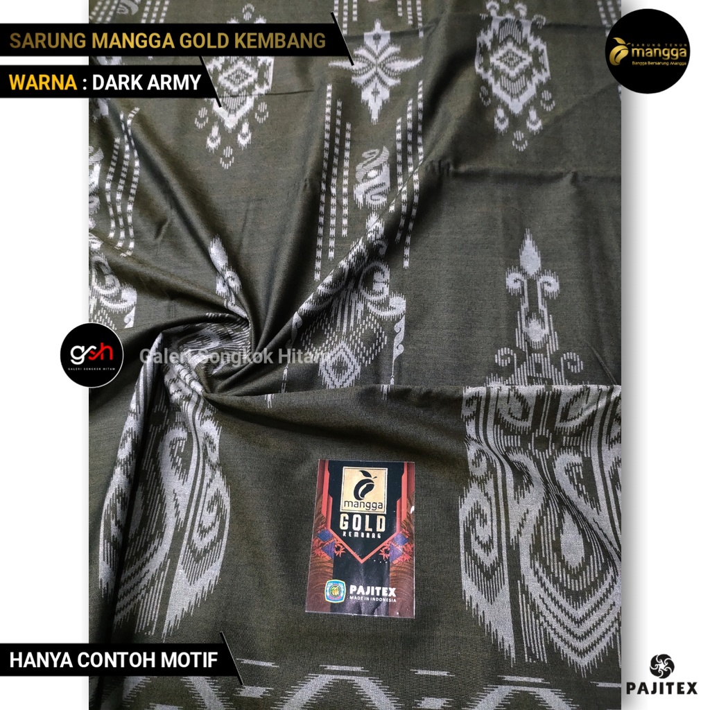 Sarung Mangga Gold Kembang DARK ARMY Sarung Dewasa Motif Kembang Sarung Pria Cap Mangga