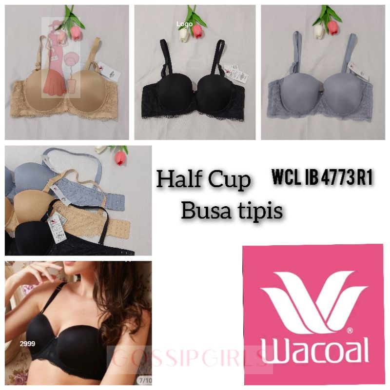 GossipGirls - IB 4773R1 Bra wacoal kawat half cup busa tipis UK 34/36/38B,C  Cut lebel ori