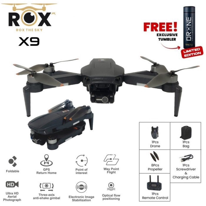 ROX X9 GPS Drone 3-Axis Gimbal 3.5KM Camera 4K 25 Min RC Quadcopter  - ROX X9 , STANDARD BOX