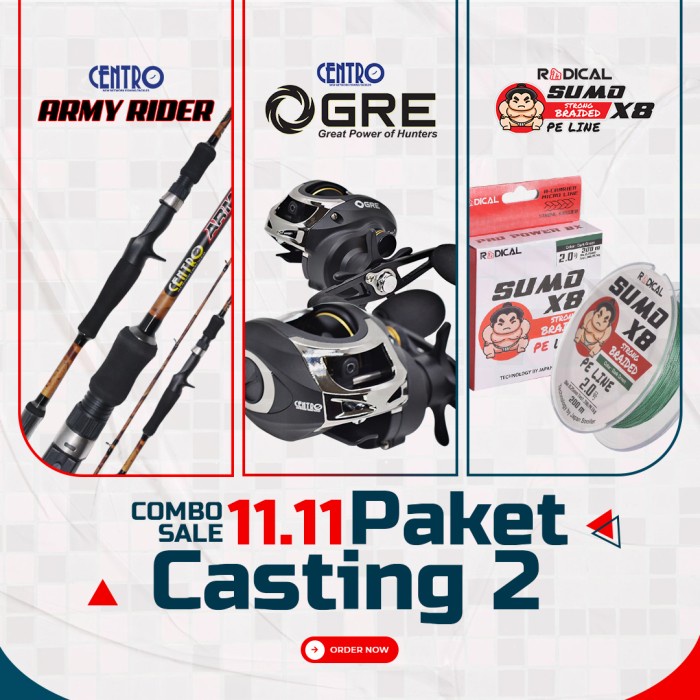 PAKET CASTING BC (Baitcasting) paket siap mancing paket pancing murah