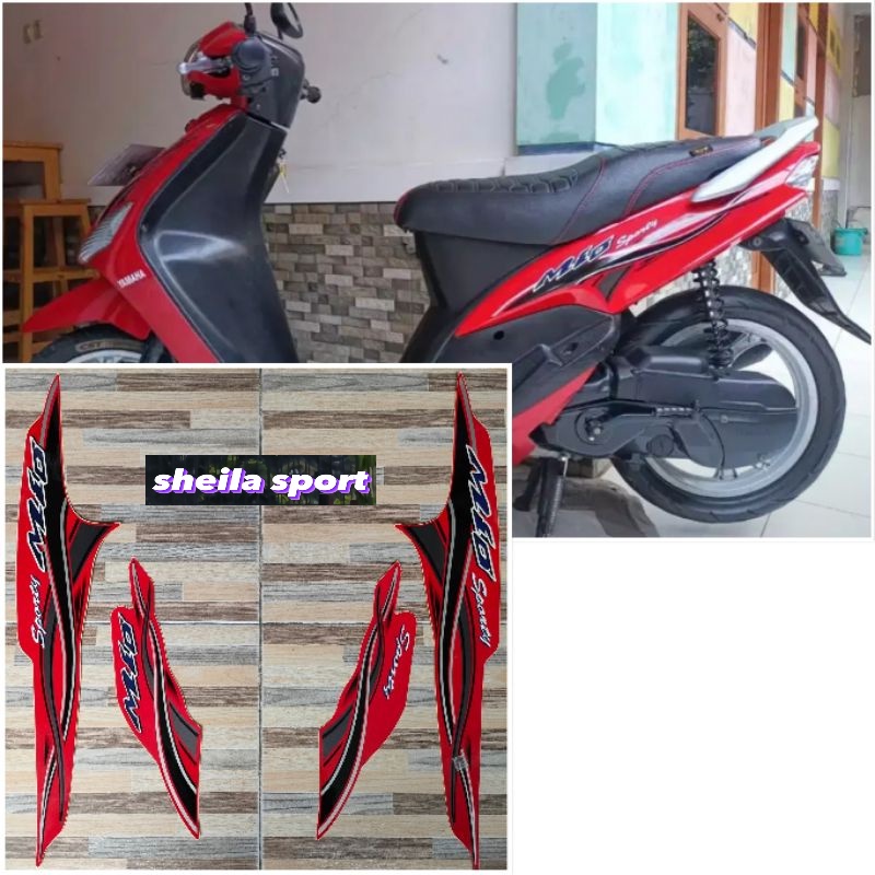 striping mio sporty stiker Yamaha Mio sporty merah tahun 2005 lis mio sporti