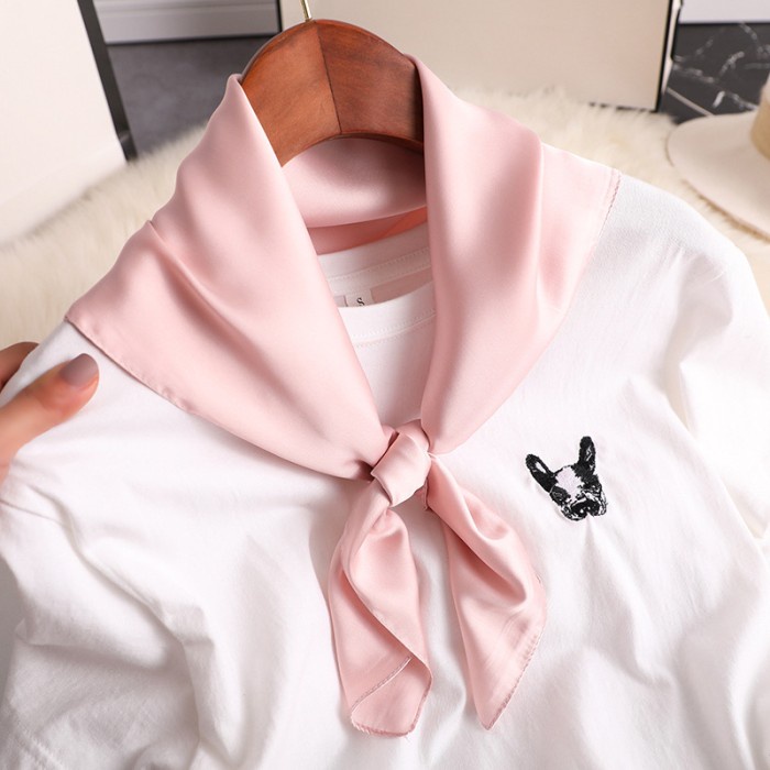 SQUARE SCARF / HIJAB SEGI EMPAT JILBAB MUSLIM SYAL LEHER WANITA SATIN - Ginger
