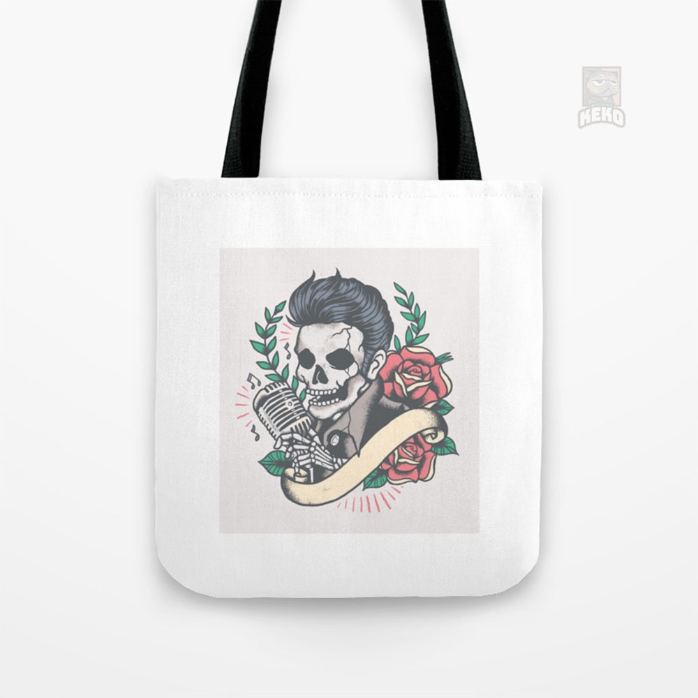 Tas Hadiah | Elvis and Roses Tote Bag Kanvas