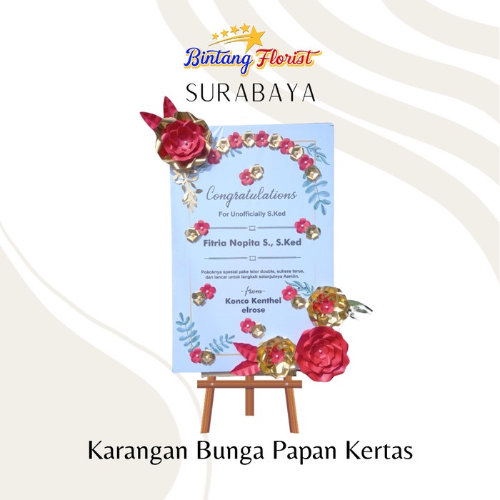 Karangan Bunga Papan Kertas Indoor Surabaya Acara Duka Wisuda Opening