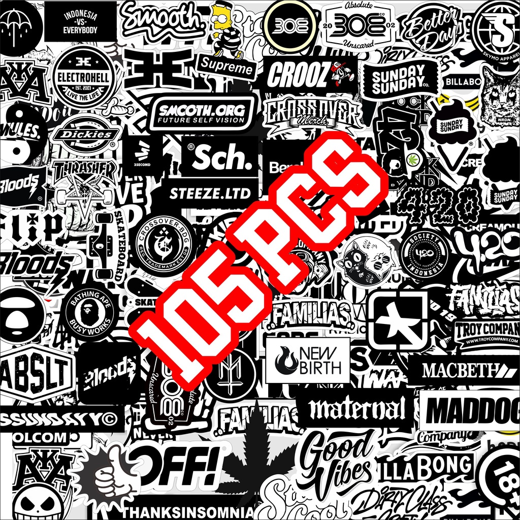 

STIKER BRAND DISTRO MINI ISI 105 PCS TERMURAH BAHAN GRAFTAC STIKER RACING STIKER DECAL STIKER TUMBLER BUAT HP CASE PHONE MOTOR HELM KOPER LAPTOP DLL