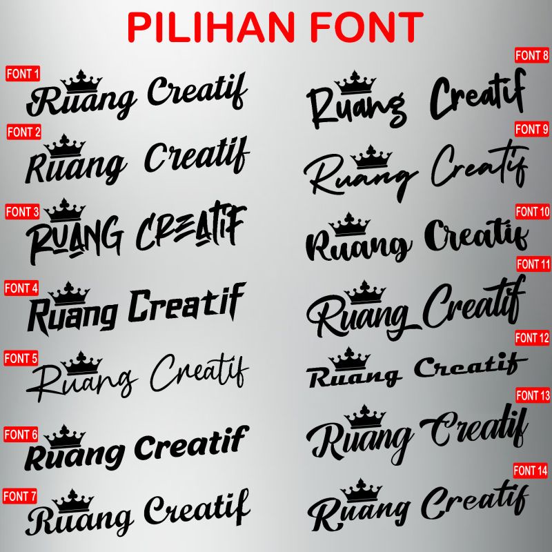 

Stiker Costum Nama Mahkota King Queen (Custom/Request)