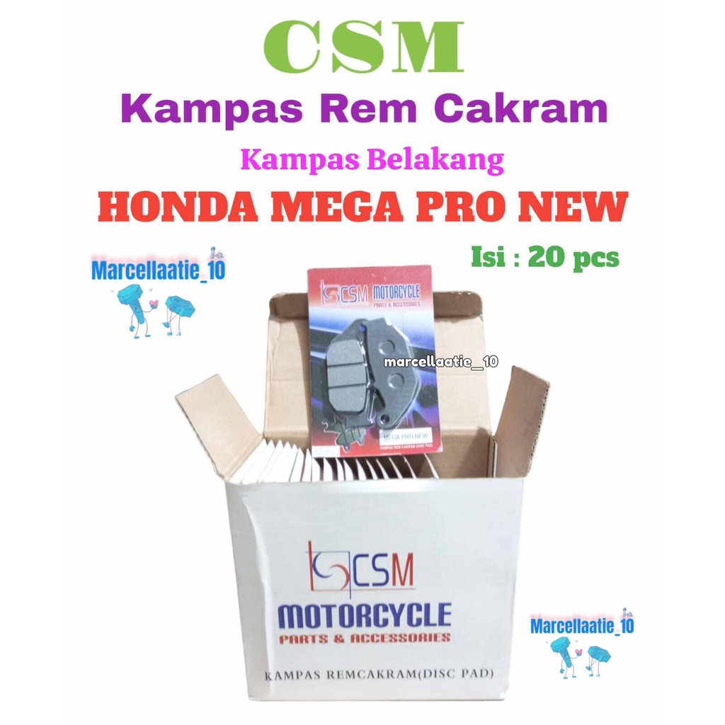 20 PCS CSM DISPAD BELAKANG MOTOR HONDA MEGA PRO NEW KAMPAS REM CAKRAM MEGA PRO NEW KAMPAS BELAKANG M