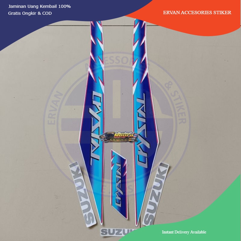 Striping Suzuki crystal tune 1992 1993 stiker motor berkualitas