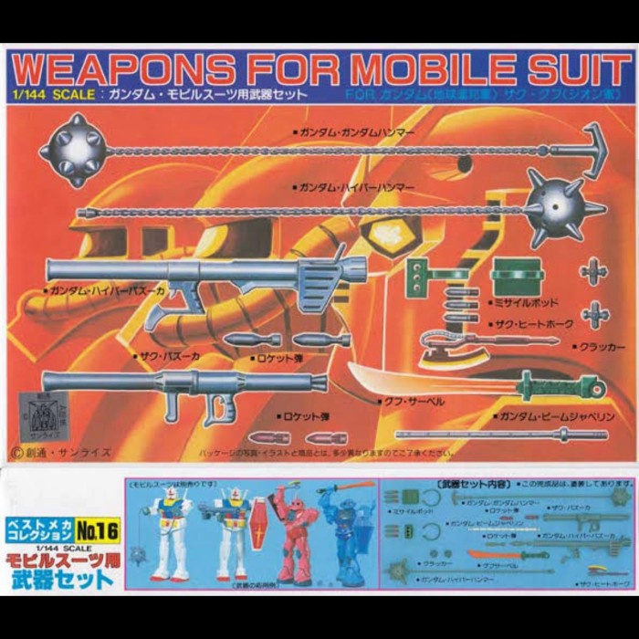 Bandai HG 1/144 Weapons for MS weapon Gundam Rx 78 2 zaku II gouf