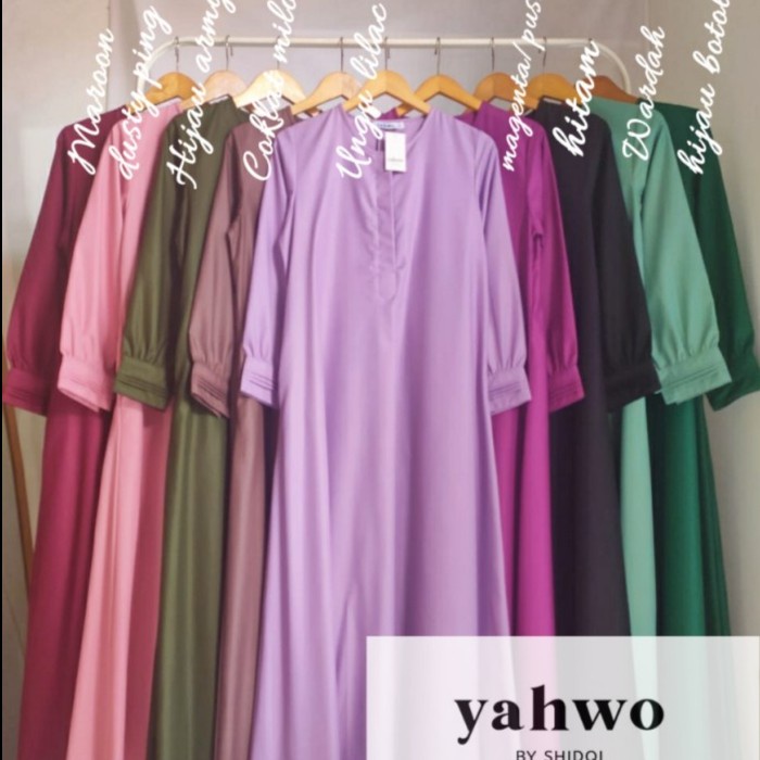 dress wanita/gamis merek yahwo /gamis toyobo/gamis busuy - All Size, Hitam