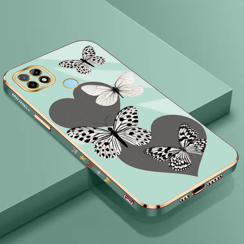 Casing 6D Plating Soft Case hp for Realme C21 C21Y C20 C20A case C25 C25s C25Y Realmi RealmeC21 Real