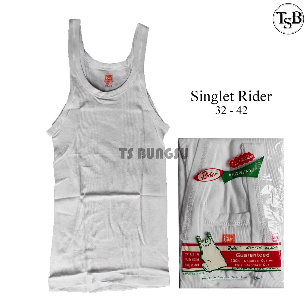 SINGLET PRIA KAOS DALAM RIDER R123BS HARGA GROSIR WARNA PUTIH
