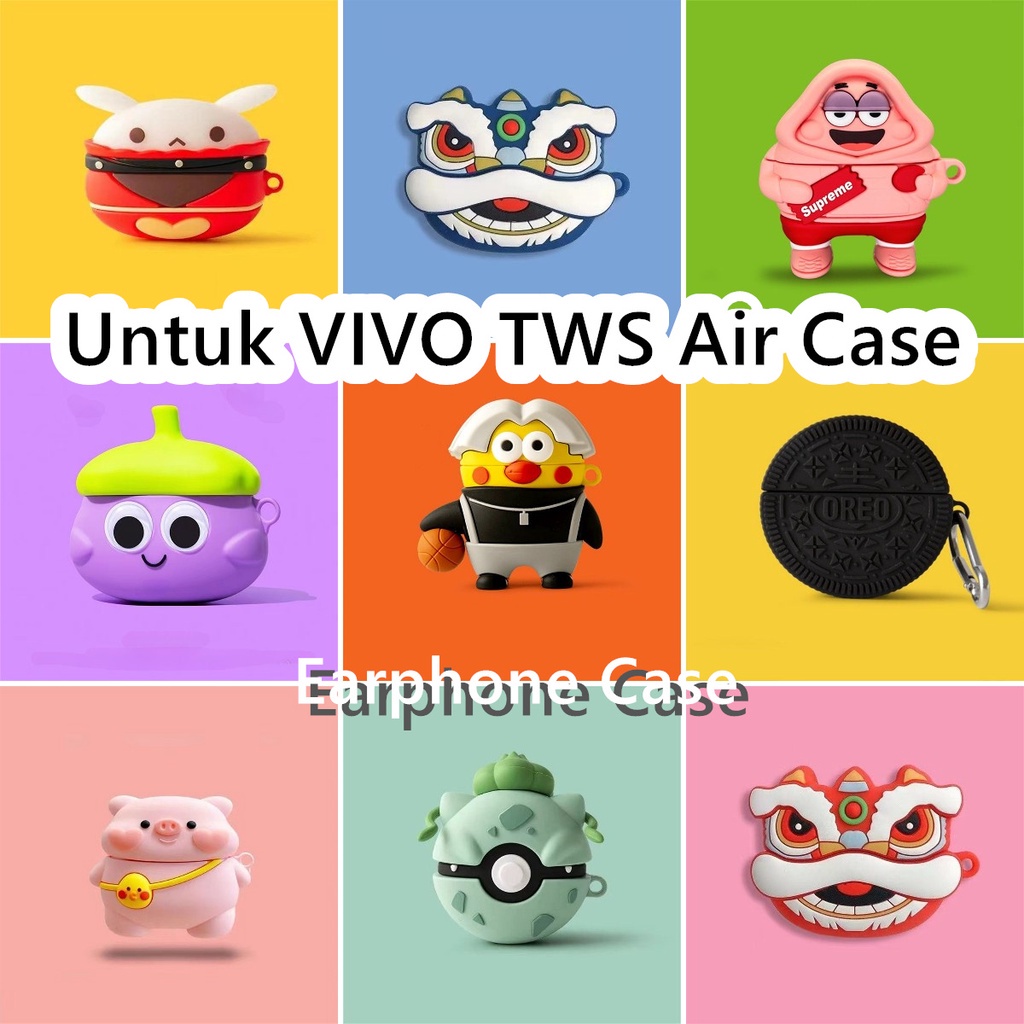 3Cideas Untuk VIVO TWS Air Case kartun trendi Ransel babi Soft Silicone Earphone Case Cover NO.1