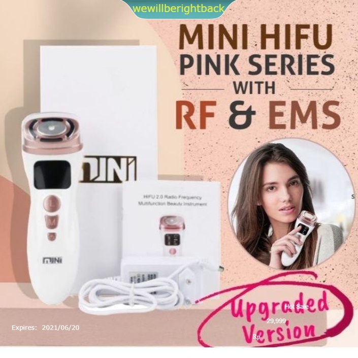mini hifu alat rf+ems vshape mini rf tirus wajah antiaging wrinkle kerutan lifting setrika wajah A