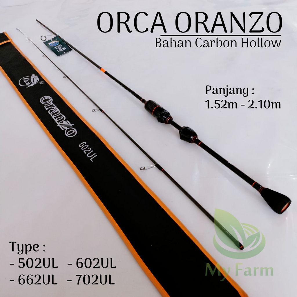 Orca Oranzo 602ul 180cm Joran Spinning Casting Ultralight Bahan Carbon Tongkat Pancing Sambung 2 Jap