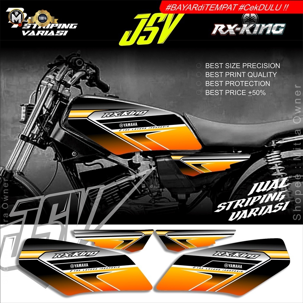 Stiker RX KING Variasi Elegan Striping Yamaha Sticker Motor Lis Aksesoris Original Costum Standar Or