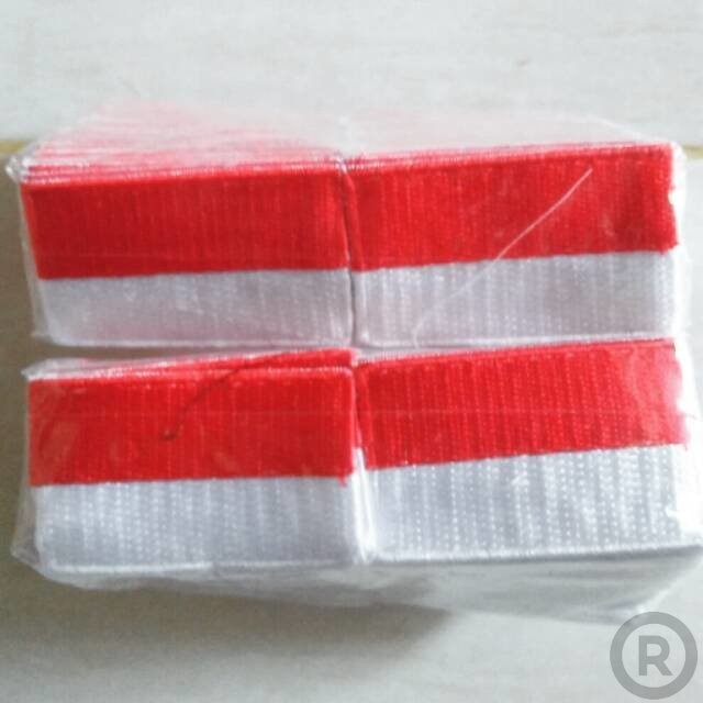 Bordir Logo Bordir Merah putih Tempel uk :  x cm Bordir Nama Custom Nama Dada