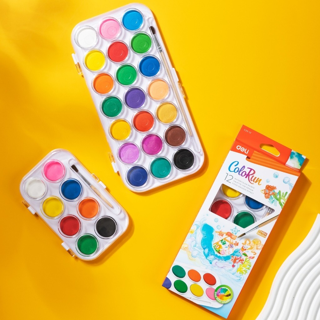 

Deli Cat Air Padat / Watercolor Painting Gratis Kuas 8 12 21 Warna EC20