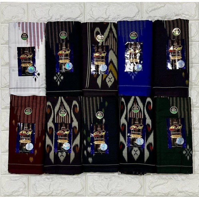 Grosir 10 Pcs Sarung Atlas Idaman 555 Kembang motif BHS SWL TERLARIS