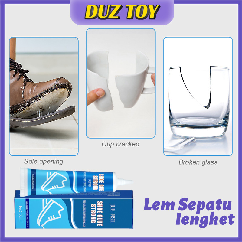 Lem Sepatu Super Kuat JUE-FISH Anti Air Lem Perekat Sepatu Shoe Glue Strong 50ml