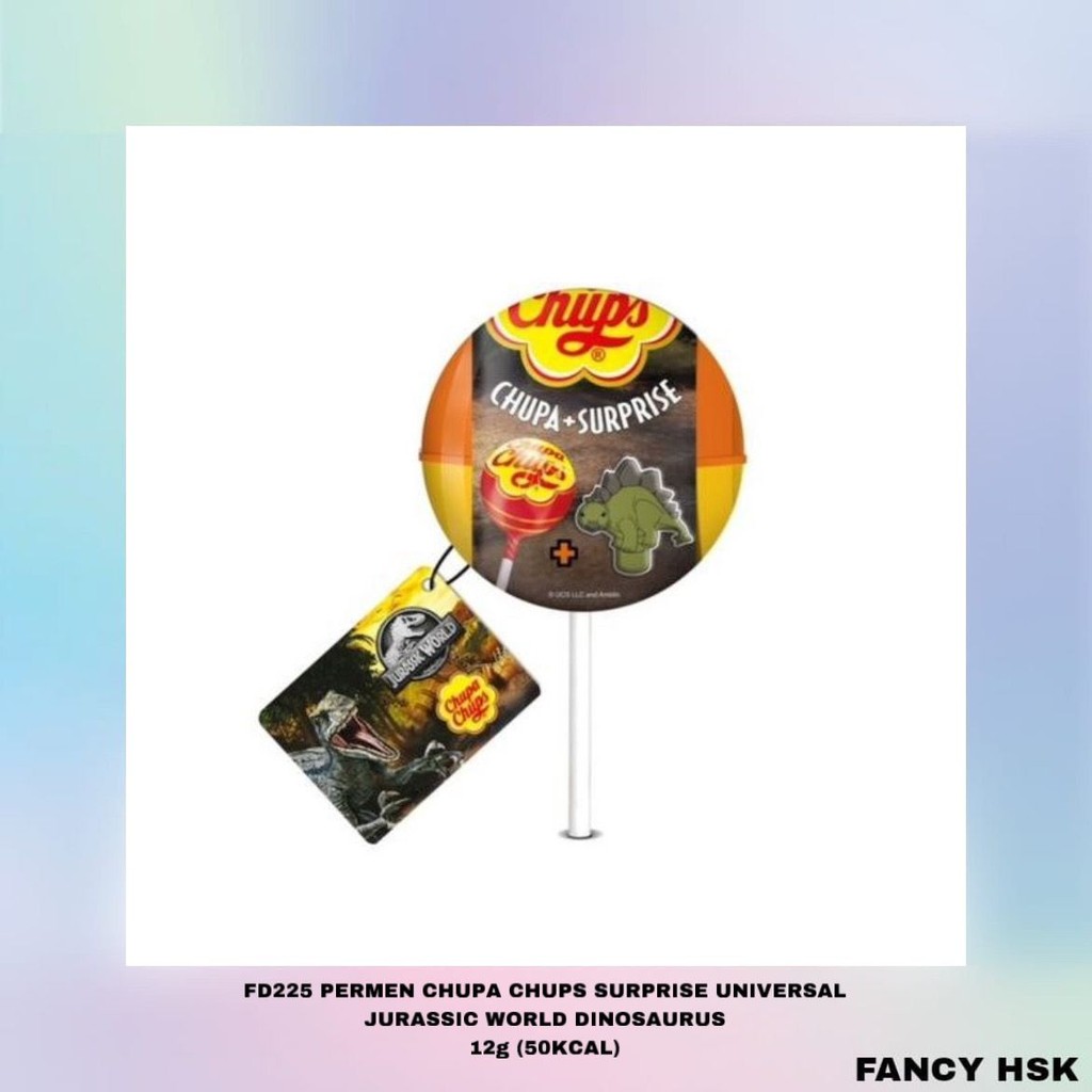 KOREA PERMEN CHUPA CHUPS SURPRISE UNIVERSAL JURASSIC WORLD DINOSAURUS FD225