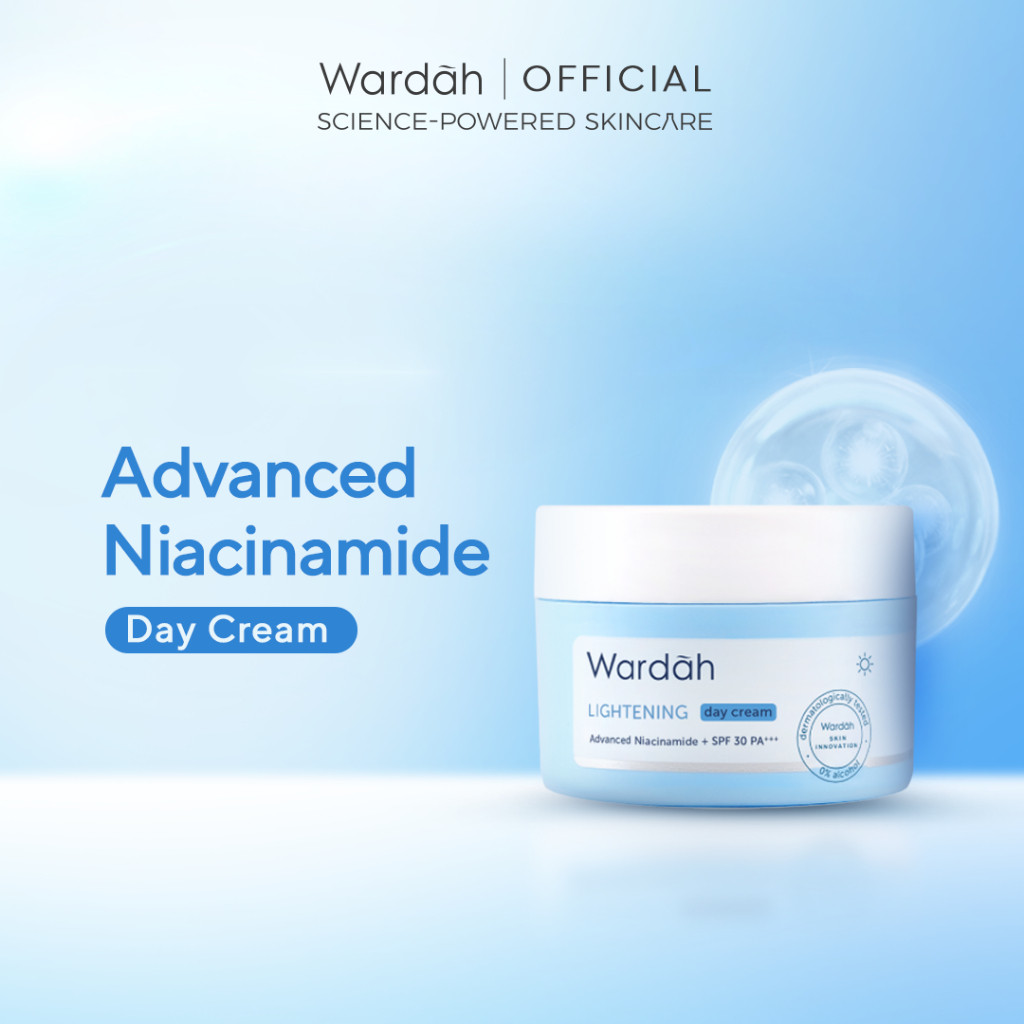 WARDAH 5% Niacinamide + Bisabolol Moisturizer Lightening Day Cream - Pelembab Wajah dengan UV dan Bl