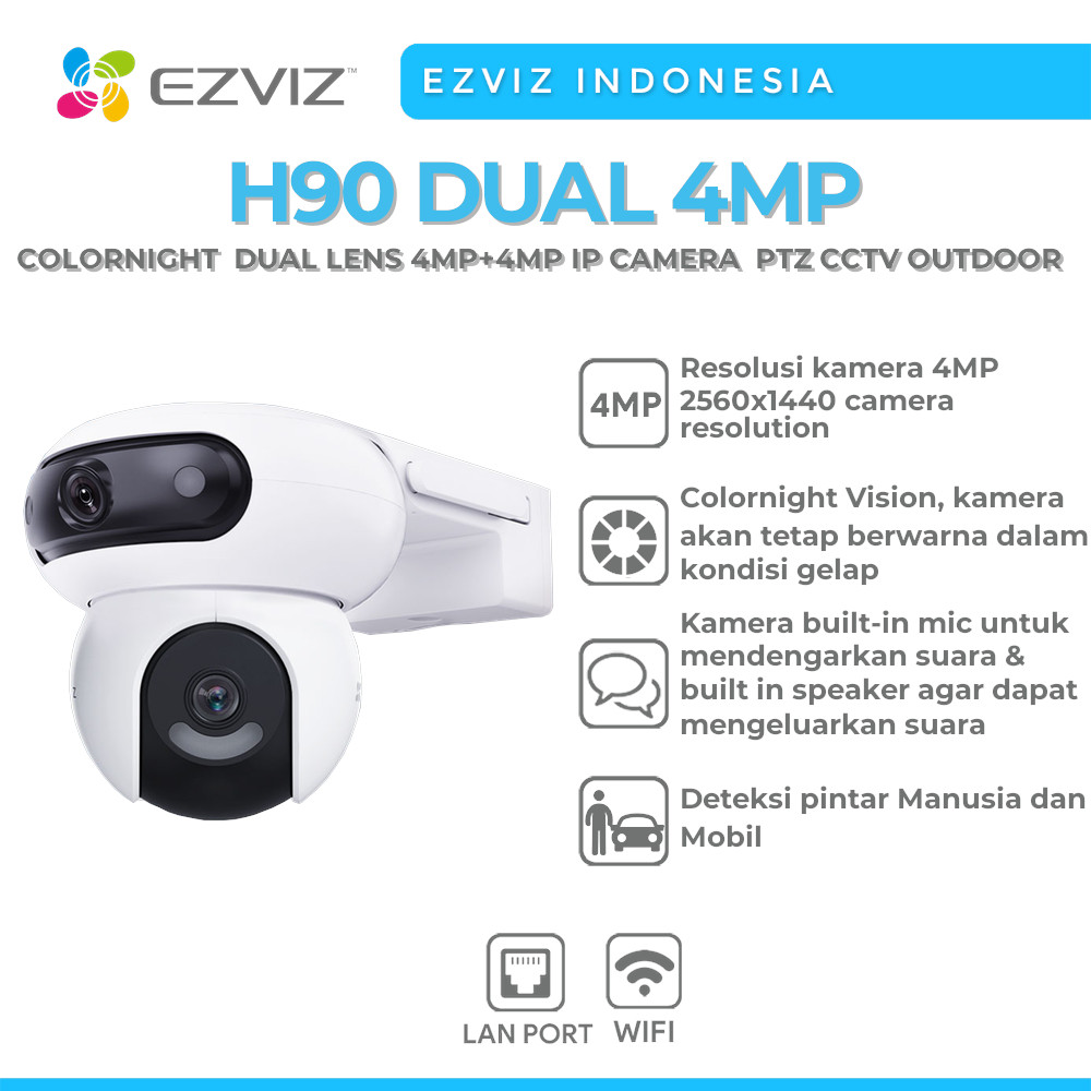 EZVIZ H90-DUAL-4MP COLORNIGHT  DUAL LENS 4MP+4MP IP CAMERA  PTZ CCTV OUTDOOR