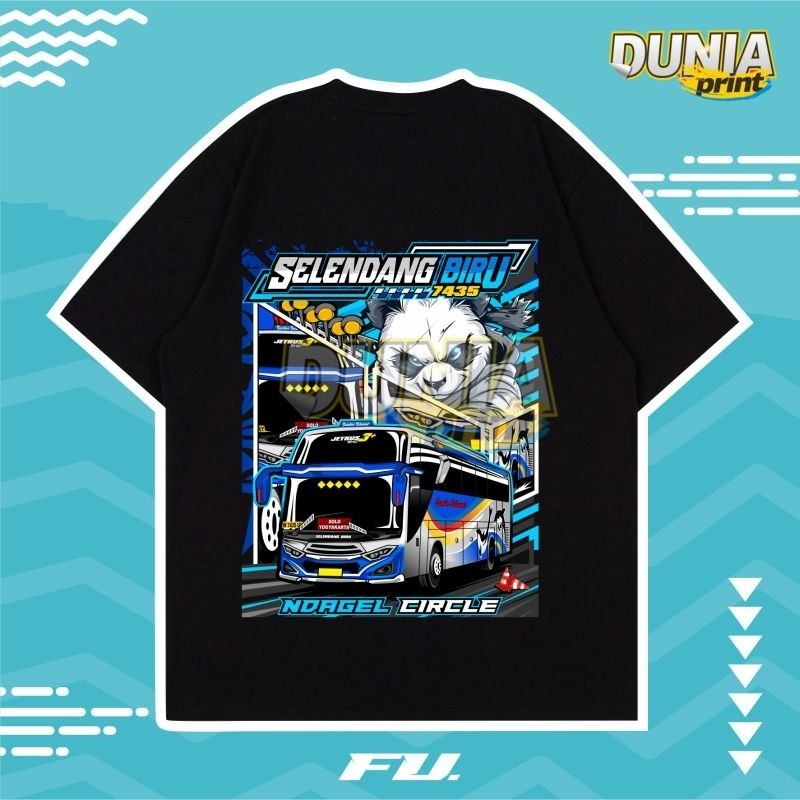 KAOS BUS ANAK ANAK DEWASA SUGENG RAHAYU GROUP SELENDANG BIRU COMBED 24S