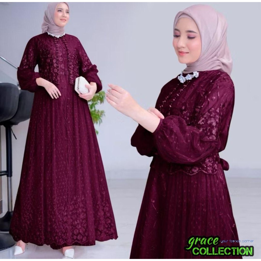 GRAC3COLL 2025 GAMIS DEWASA & ANAK REMAJA SAABIRA SIZE M (10-15TAHUN) - XXXL / GAMIS BUSUI SUPER JUM