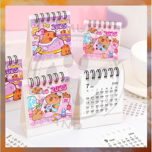 

ML KALENDER MINI 2025/ KALENDER MEJA MINI MOTIF CAPYBARA KAPIBARA LUCU / KALENDER MEJA / KALENDER