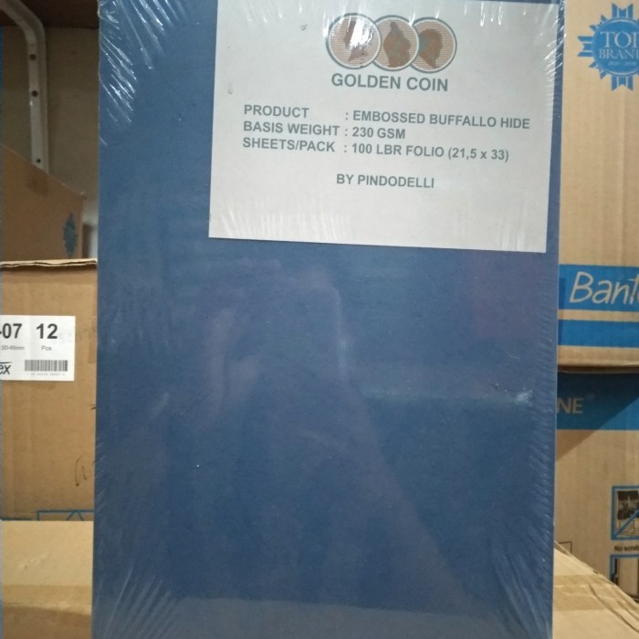 

Cover Buffalo merk GOLDEN COIN 230 GSM isi 100 biru / kertas jilid
