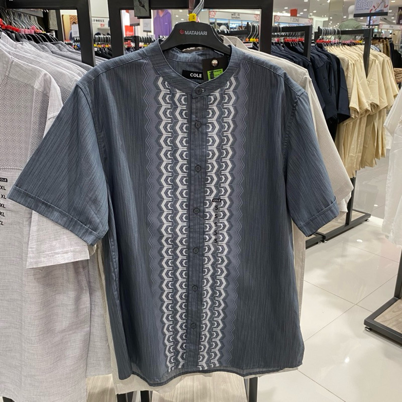 Cole Baju Koko Muslim Pria Lengan Pendek Bermotif Size S-XL