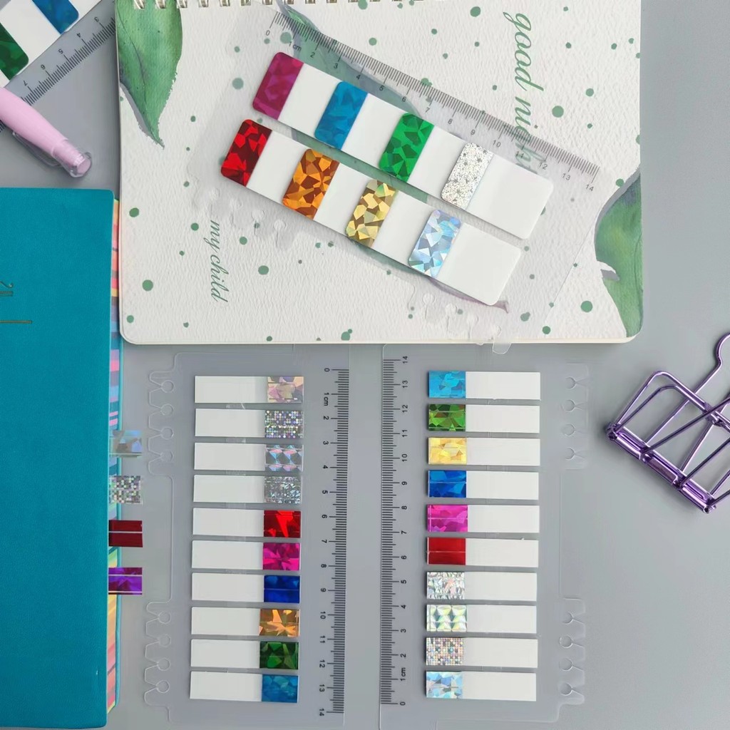 

80/200 Sheet Stickers 8/10 Color Clear Transparent Laser Index Tabs Flags Sticky Note Stationery Children School Office Supplies