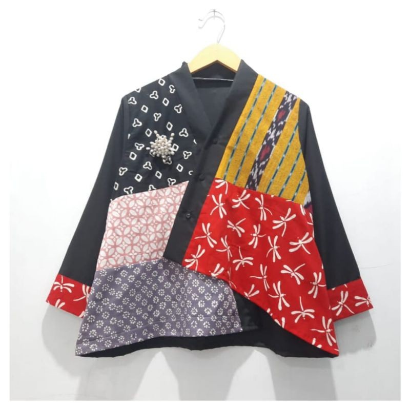 LURIK Atasan  Blouse Kimono Kombinasi ( katun & lurik / tenun )