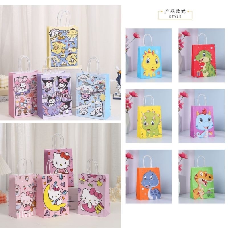 

PAPER BAG SANRIO DINO TAS SNACK BIRTHDAY SOUVENIR PESTA ULANG TAHUN