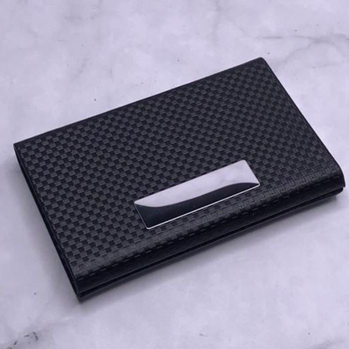 

Promo Diskon~[Limited Stok] Tempat Kartu Nama / Name Card Holder Kulit Motif Kotak - Polosan
