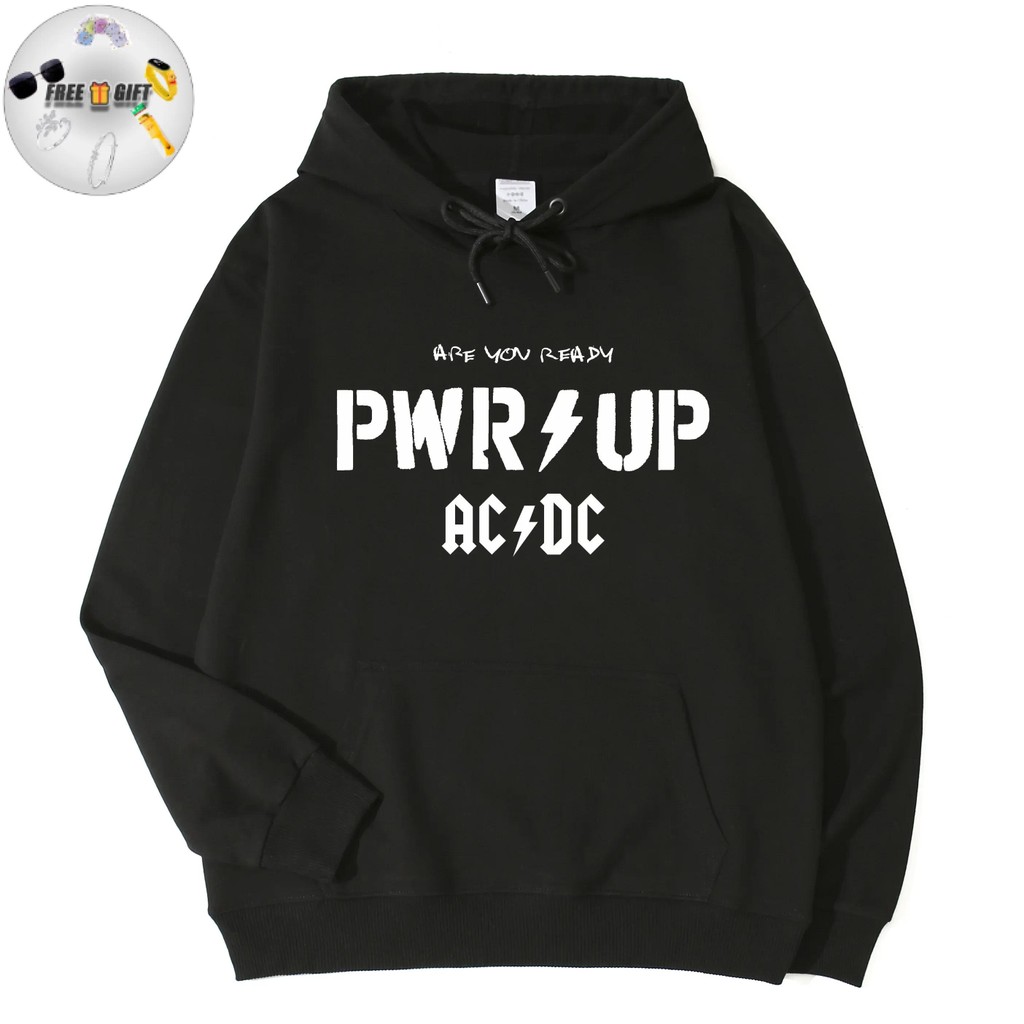 [ FREE GIFT ]Hoodie Band AcDc Power Up Tour Hitam Hoodie Jaket Casual Cotton Fleece Jaket Pria