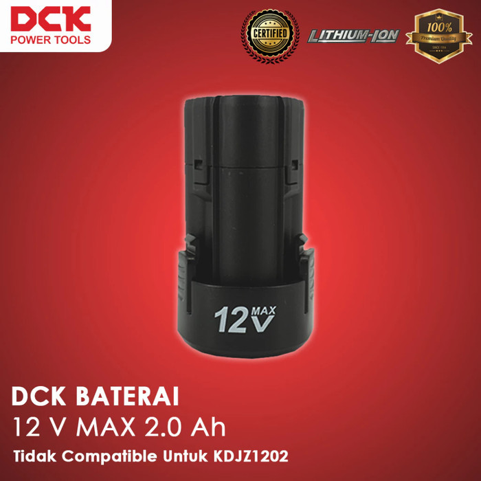 Baterai Cordless Bor Baterai 12V Max 2.0 Ah - DCK Cordless Lithium 12 Volt