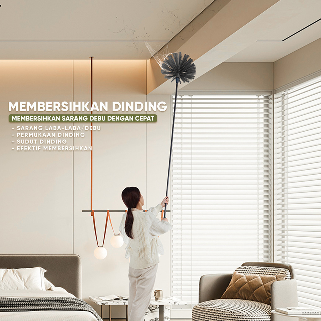 JKL Sapu Plafon Gagang Panjang Pembersih Debu Seranga Lagit Lagit Sikat Atap