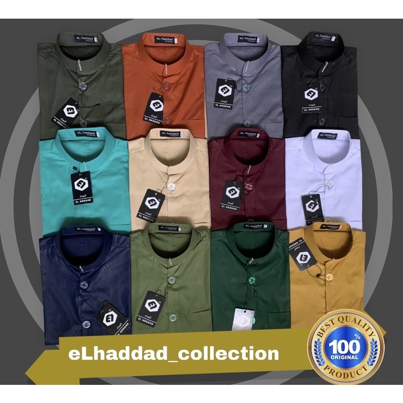 TERMURAH Baju Koko Pria Dewasa Haibah Lengan Panjang Modern Merk ELhaddad