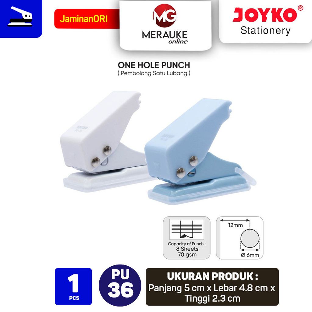 

Joyko Pembolong Kertas Satu Lubang One Hole Punch PU-36