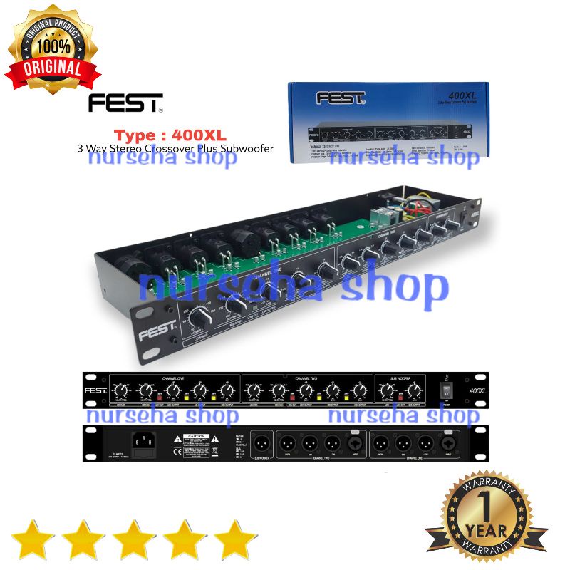 Crossover 3 way stereo crossover plus subwoofer Fest 400 XL